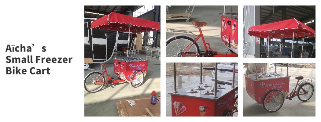 mobile ice cream cart with freezer for sale